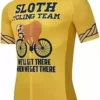 Sloth Yellow Funny Workforce Bicycle Shirt Adult men 2020 Summer Sloth Yellow Funny Team Bicycle Shirt Men 2020 Summer Cycling Jersey Cycling Clothing MTB Jersey Bike Tops