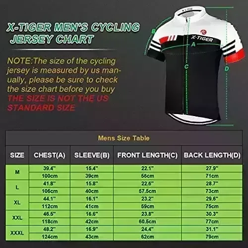 X-TIGER Biking Bicycle Jersey Quick Sleeve for Gentlemen,Bicycle MTB Tops Shirts with 4 Rear Pockets,Breathable and Light-weight