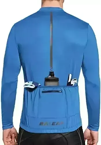 BALEAF Men's Cycling Jersey Top Half Zip Bike Shirt 4 Rear Pockets Mountain Bicycle Quick Dry Reflective