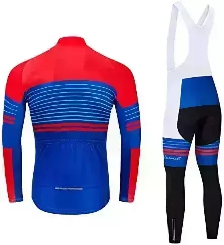 Coconut Ropamo Men’s Cycling Apparel Sets Long Sleeve Biking Jersey Sets Road Bicycle Garments 4D Padded Biking Bib Pants
