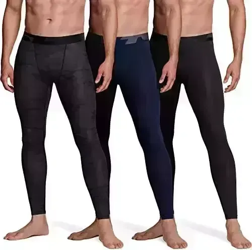 TSLA 1, 2 or 3 Pack Men’s Compression Trousers, Awesome Dry Athletic Exercise session Operating Tights Leggings with Pocket/Non-Pocket