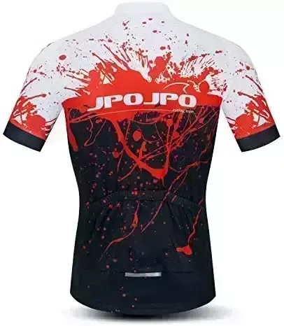 JPOJPO Men’s Cycling Jerseys Tops Biking Shirts Brief Sleeve Bicycle Clothing Full Zipper Bicycle Jacket with Pockets