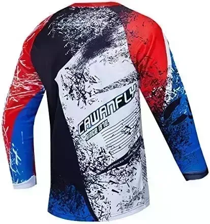 CAWANFLY Downhill Cycling Jersey Men’s Racing Jersey Long Sleeve MTB Cycling Outfits Mountain Bike Shirt