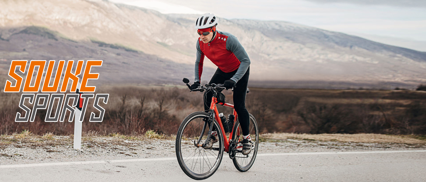 Souke Sports Men's Winter Cycling Jacket, Windproof Water Resistant Thermal