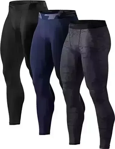 TSLA 1, 2 or 3 Pack Men's Compression Pants, Cool Dry Athletic Workout Running Tights Leggings with Pocket/Non-Pocket