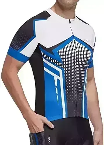 BALEAF Men's Cycling Jersey Short Sleeve Bike Shirts 4 Pockets Road Biking Tops Full Zip Clothing MTB Breathable UPF 50+