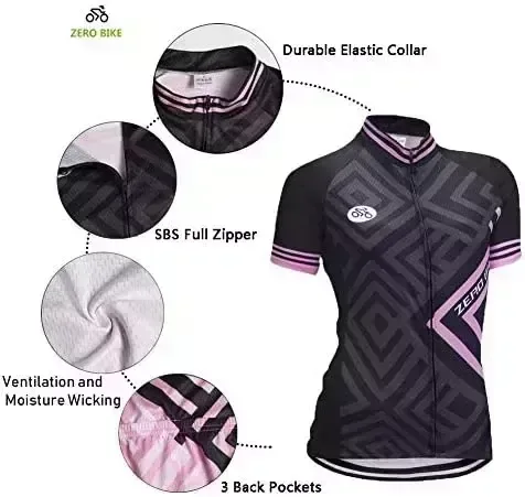 ZEROBIKE® Women’s Short Sleeve Cycling Jersey Jacket Cycling Shirt Quick Dry Breathable Mountain Clothing Bike Top