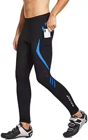 BALEAF Men's Bike Cycling Pants 4D Padded Bicycle Tights MTB Riding Leggings Zipper Pockets UPF50+