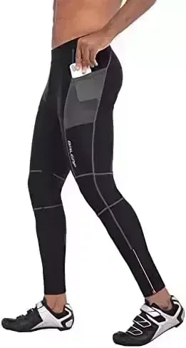 BALEAF Men's Cycling Pants 4D Padded Bike Bicycle Biking Tights Long MTB Leggings Compression Pockets UPF 50+