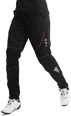Santic Men’s Winter season Cycling Trousers Extended Fleece Thermal Windproof Out of doors Bike Trousers Winter season Cold Weather conditions Working Trousers