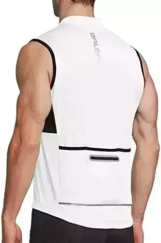 BALEAF Men's Sleeveless Cycling Jersey Road Bike Shirt Bicycle Biking Tank Tops Full Zip Pockets SPF UPF50+