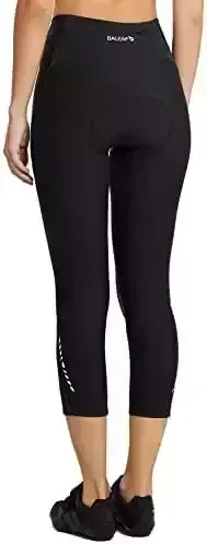 BALEAF Women’s Padded Bicycle Trousers Biking Capris Biking Tights Bicycle Shorts Significant Waistline Legging Breathable 3/4 Spin UPF 50+