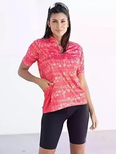 Terry Liberty Bike Jersey – Women’s Quick Sleeve 1/2 Zip Pullover Athletic Lively Biking Major