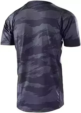 Troy Lee Designs Biking MTB Bicycle Mountain Bike Jersey Shirt for Males, Skyline SS Signature Camo (Hether Black/Black, Significant)