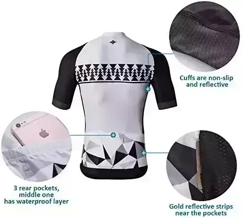 Santic Biking Jersey Men’s Short Sleeve Tops Mountain Biking Shirts Bicycle Jacket with Pockets …