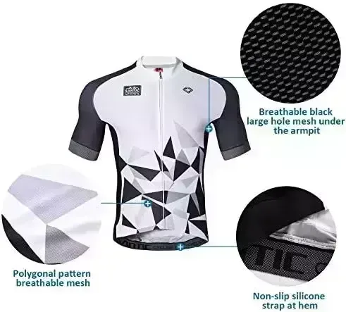 Santic Biking Jersey Men’s Short Sleeve Tops Mountain Biking Shirts Bicycle Jacket with Pockets …