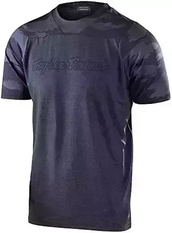 Troy Lee Designs Cycling MTB Bicycle Mountain Bike Jersey Shirt for Men, Skyline SS Signature Camo (Hether Black/Black, Large)
