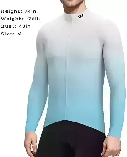 Wulibike Men’s Cycling Jerseys Prolonged Sleeve Bicycle Biking Shirts Entire Zip with Pockets Street Bicycle Garments