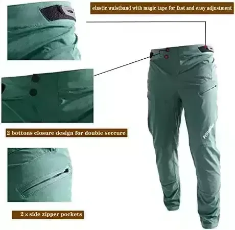 FORBEMK Men’s Bike Pants Rapid-Dry Lightweight Breathable Drinking water Resistant Fishing Jogging Mountain Bicycle Out of doors Bicycle