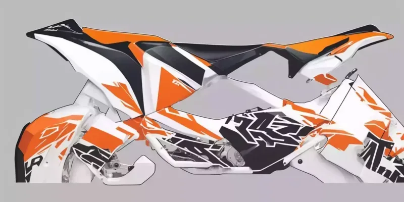 Protect Your KTM 125SX with an Airbox Cover 1 KTM 125SX airbox cover in illustration style with gradients and white background