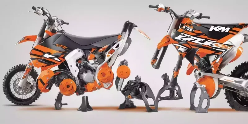 KTM 125SX axle sliders in illustration style with gradients and white background